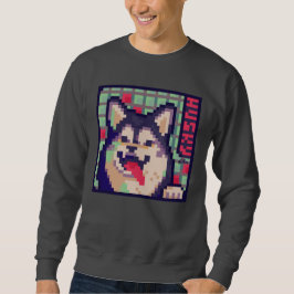 Husky, dog Pixel Art, pixelart Lång Ärmad Tröja