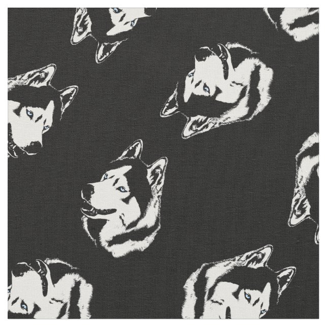 Husky Fabric Husky Malamute Fabrics Hund Textilier Tyg (Närbild)