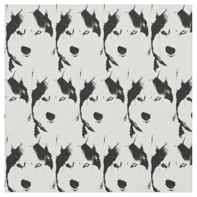 Husky Fabric Siberian husky Fabrics Hund Mönster Tyg (Närbild)
