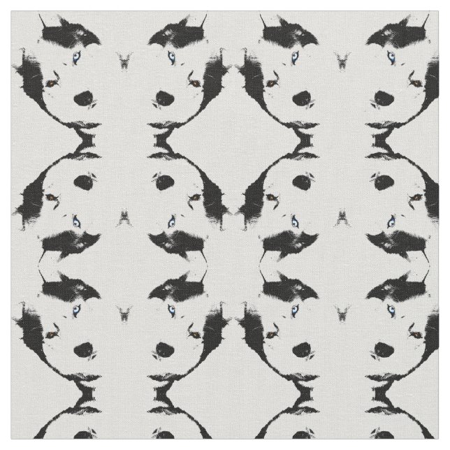 Husky Fabric Siberian husky Fabrics Hund Mönster Tyg (Närbild)