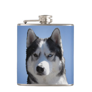 Husky Flask Anpassningsbar Siberian husky Drink-ko Fickplunta
