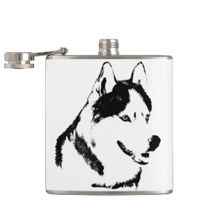 Husky Flask Anpassningsbar Siberian husky Drink-ko Fickplunta
