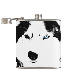 Husky Flask Anpassningsbar Siberian husky Drink-ko Fickplunta