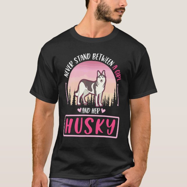 Husky Flicka Siberian Husky T Shirt (Framsida)