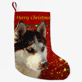 Husky Frohe Weihnachten Rot Gold Weihnachtsstrumpf Liten Julstrumpa