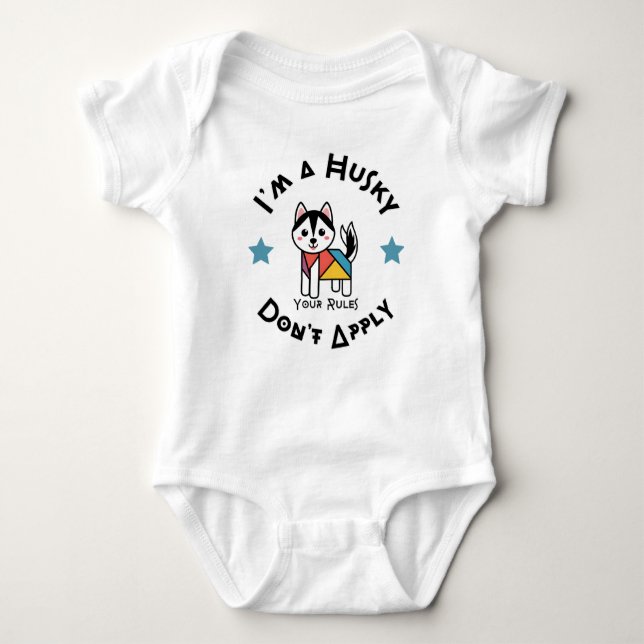 Husky Funny Baby Apparel design T Shirt (Framsida)