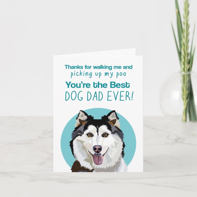 Husky Funny Fars dag Kort (Framsida)