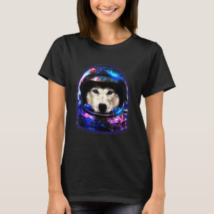 Husky Galaxy Astronaut Helmet T Shirt