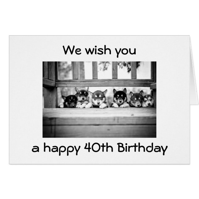 HUSKY GANG ÖNSKEMÅL DIG EN LYCKLIG 4:e BIRTHDAG Hälsningskort (Framsidan Horizontal)