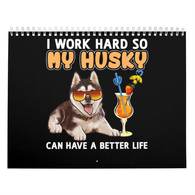 Husky-gåva| Funny Husky Älskare Gift Kalender (Omslag)