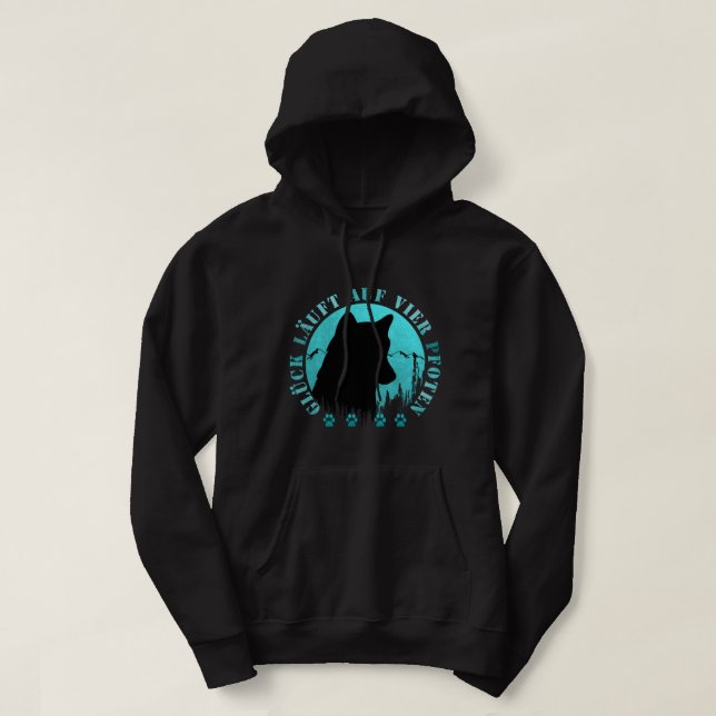 Husky - Glück läuft auf vier Pfoten Hoodie (Design framsida)