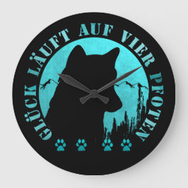 Husky - Glück läuft auf vier Pfoten Stor Klocka