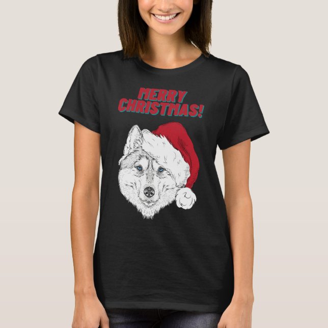Husky God jul Stil 1 T Shirt (Framsida)