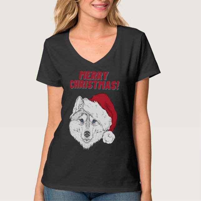 Husky God jul Stil 1 T Shirt (Framsida)