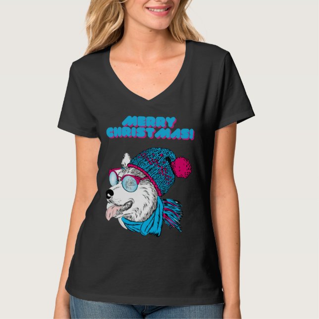 Husky God jul Stil 2 T Shirt (Framsida)
