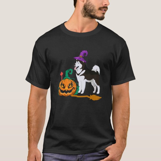 Husky Halloween T Shirt (Framsida)