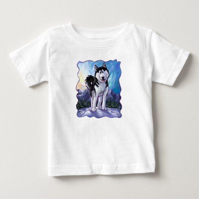 Husky Head och Svan T Shirt (Framsida)