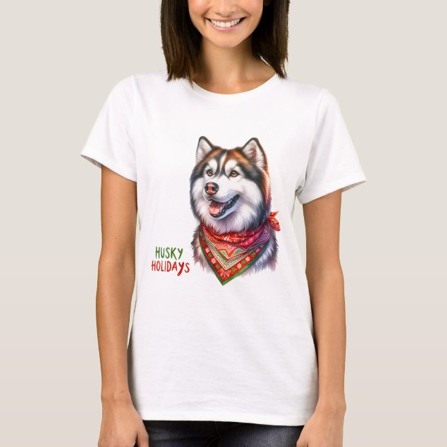 Husky Holidays T Shirt (Framsida)