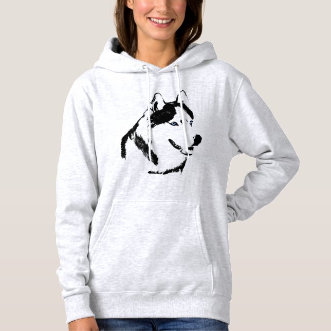 Husky Hoodie Shirt Hooded Sweatshirt Hund tröja (Framsida)
