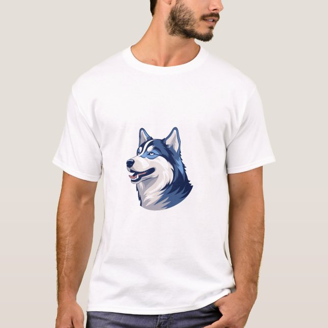 Husky Howlers Husky Hund Power Logotyp Art T Shirt (Framsida)