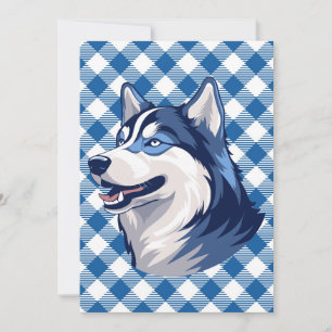 Husky Howlers Husky Hund Power Logotyp Blue Julkort