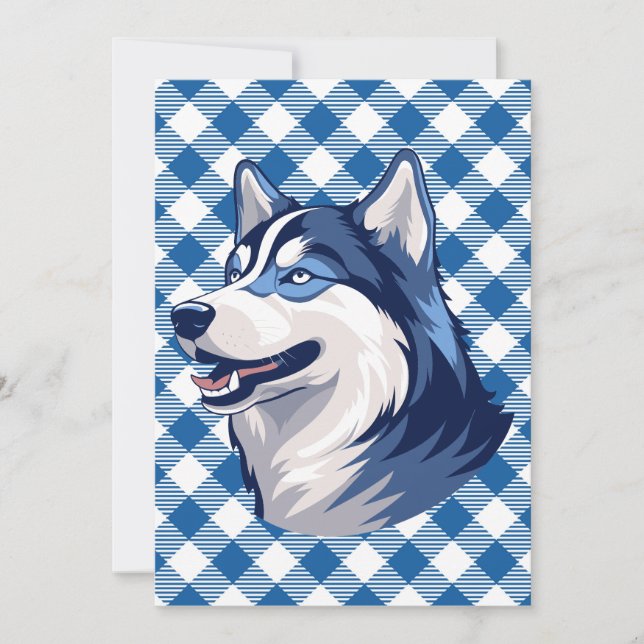 Husky Howlers Husky Hund Power Logotyp Blue Julkort (Framsida)