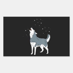 Husky Howling Siberian husky Puppies Hund älskar Rektangulärt Klistermärke