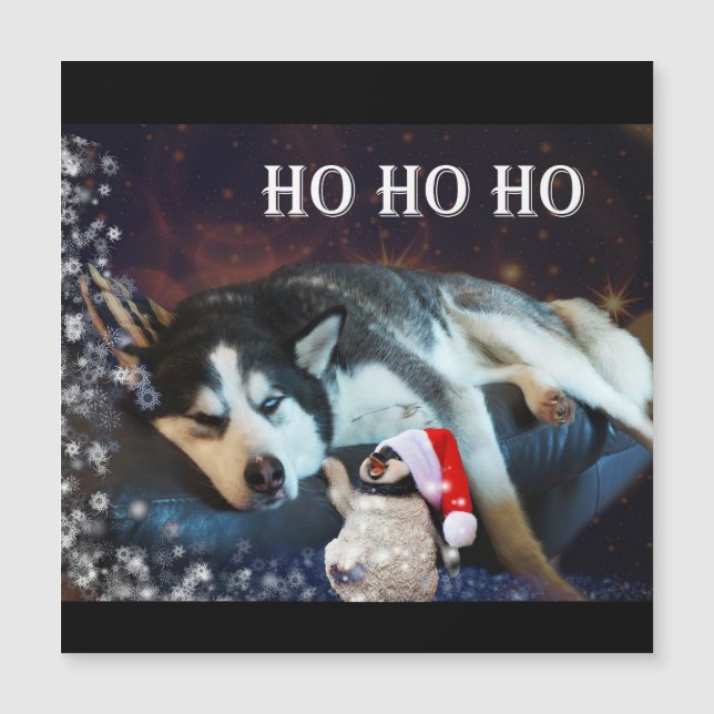 Husky Humbug jul Magnetic Card (Framsida)