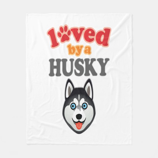 Husky Hund älskare Fleecefilt (Framsidan)