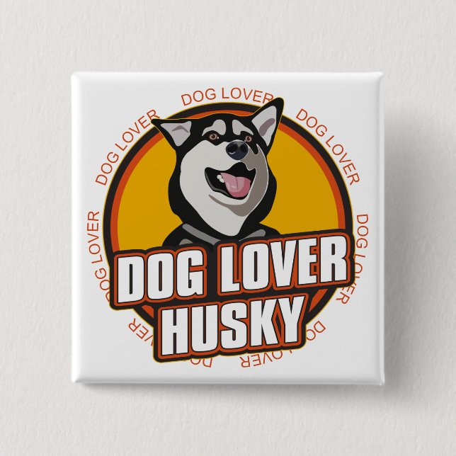 Husky hund älskare knapp (Framsida)