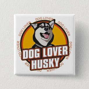 Husky hund älskare knapp