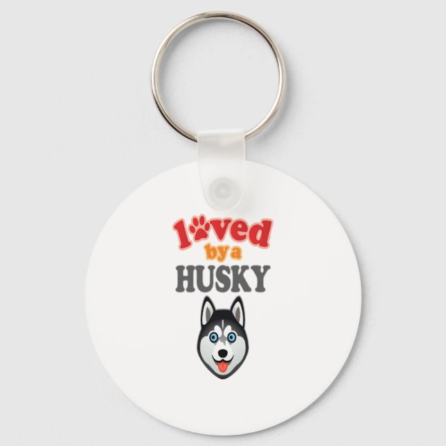 Husky Hund älskare Nyckelring (Framsida)