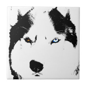 Husky Hund Art Ceramic Tile Malamute Varg Hund Gif Kakelplatta