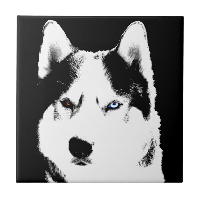 Husky Hund Art Ceramic Tile Malamute Varg Hund Gif Kakelplatta (Framsidan)