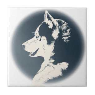 Husky Hund Art Ceramic Tile Sled Hund Decor & Gift Kakelplatta