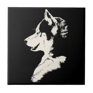 Husky Hund Art Ceramic Tile Sled Hund Decor & Gift Kakelplatta