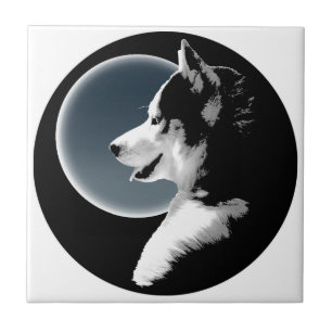 Husky Hund Art Ceramic Tile Sled Hund Decor & Gift Kakelplatta