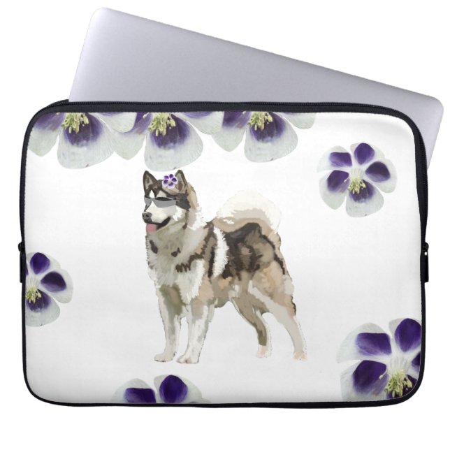 Husky Hund Art Neoprene Laptop sleeve 13" (Framsidan)