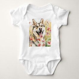 Husky Hund baby Bodykostydräkt T Shirt