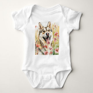 Husky Hund baby Bodykostydräkt T Shirt