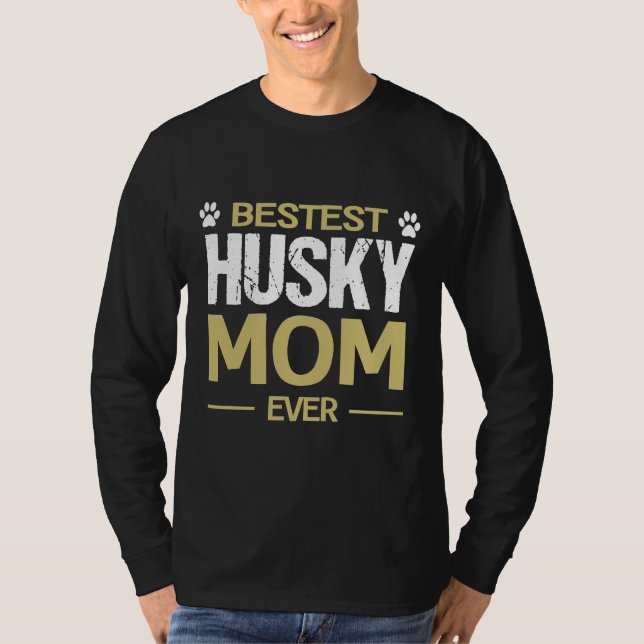 Husky Hund Bestest Husky Mamma All T Shirt (Framsida)