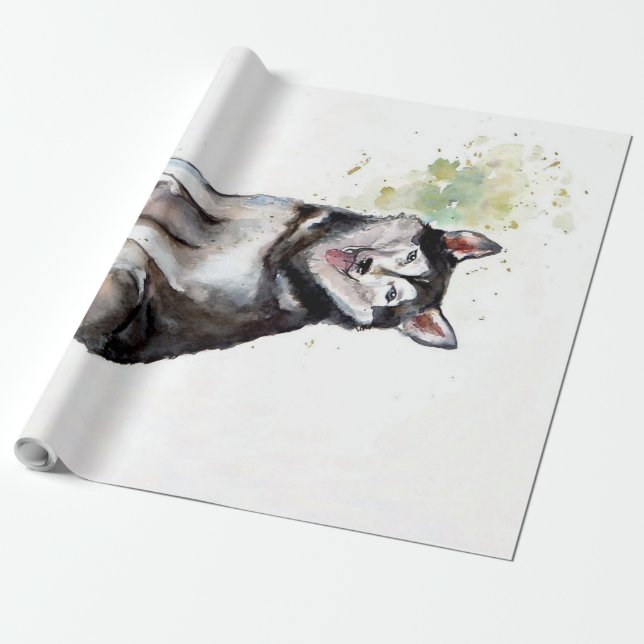 Husky hund Canvas Presentpapper (Utrullad)