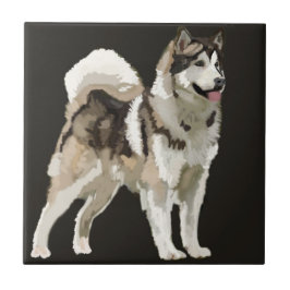 Husky Hund Ceramic Photo Tile Kakelplatta