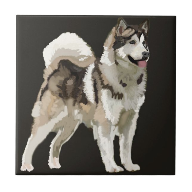 Husky Hund Ceramic Photo Tile Kakelplatta (Framsidan)