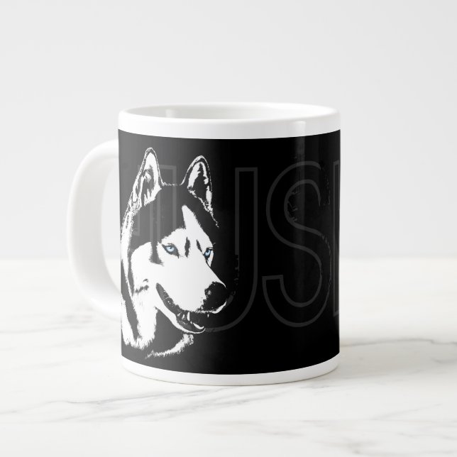 Husky Hund Coffee Mugg Siberian husky Sleg Hund Ko Jumbo Mugg (Framsida vänster)