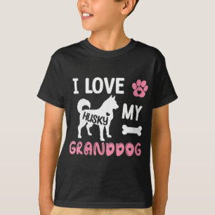Husky Hund Grandma Gifts I Kärlek My Granddog Husk T Shirt