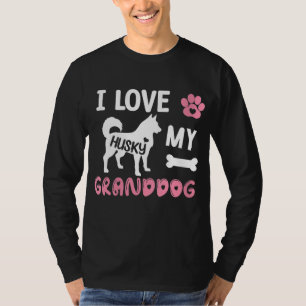 Husky Hund Grandma Gifts I Kärlek My Granddog Husk T Shirt