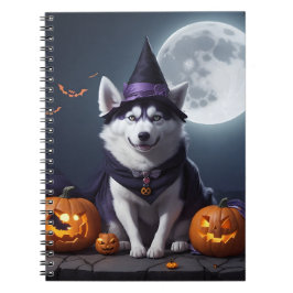 Husky Hund Halloween Äventyr Moonlit Magic Spooky Anteckningsbok