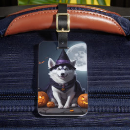 Husky Hund Halloween Äventyr Moonlit Magic Spooky Bagagebricka