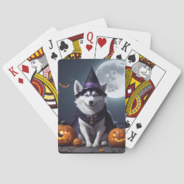 Husky Hund Halloween Äventyr Moonlit Magic Spooky Casinokort